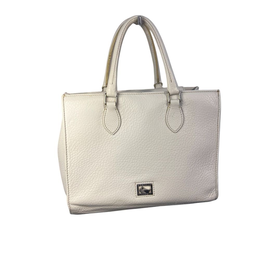 Dooney & Bourke Dillen Handbag White Pebbled Leather Purse No Crossbody Strap